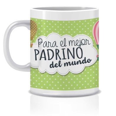 Taza MEJOR PADRINO DEL MUNDO + Caja regalo