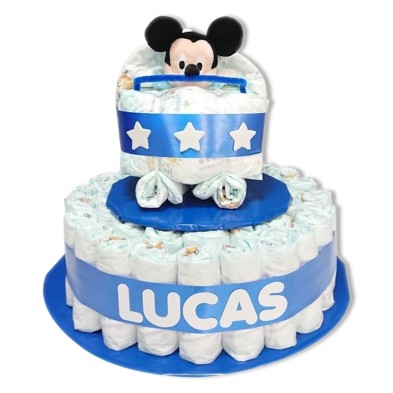 Tarta Cochecito AZUL doudou Mickey