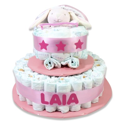 Tarta Cochecito ROSA doudou básico