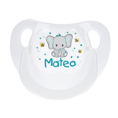 Chupete personalizado blanco elefante