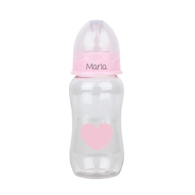 Biberón Personalizado 300ml corazón rosa