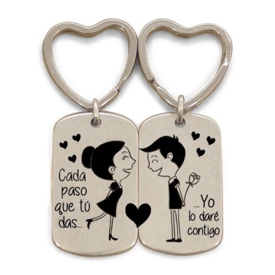 Pack 2 llaveros anilla corazón  - CADA PASO QUE TU DES