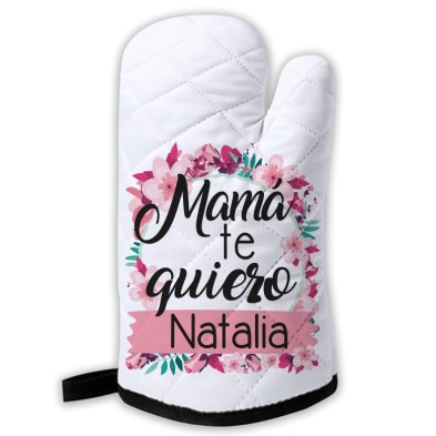 Delantal y manopla personalizada - MAMÁ TE QUEREMOS