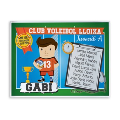 Bloque metacrilato personalizado entrenador VOLEIBOL