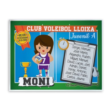 Bloque metacrilato personalizado entrenadora VOLEIBOL