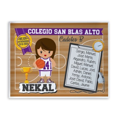 Bloque metacrilato personalizado entrenadora BALONCESTO