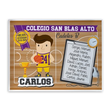 Bloque metacrilato personalizado entrenador BALONCESTO