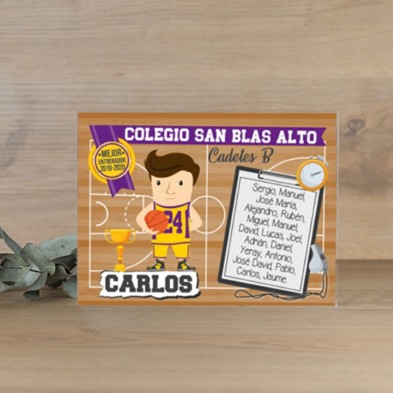 Bloque metacrilato personalizado entrenador BALONCESTO