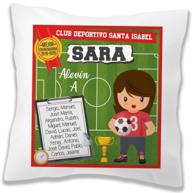 Cojín personalizado entrenadora FÚTBOL