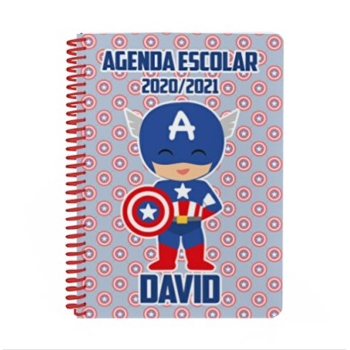 Agenda escolar personalizada - CAPITÁN AMÉRICA