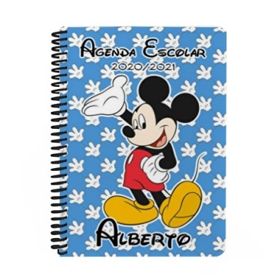 Agenda escolar personalizada - MICKEY AZUL