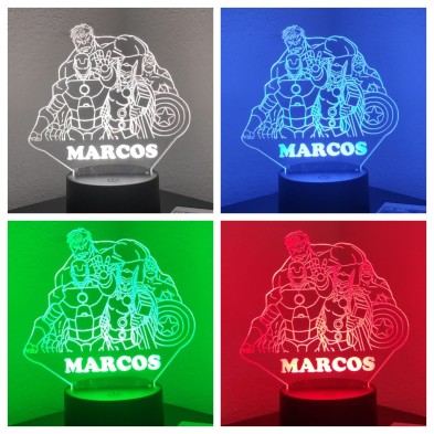 Lámpara LED personalizada AVENGERS