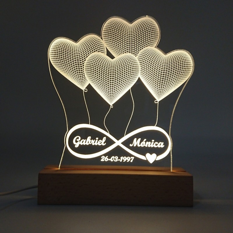 Lámpara led diseño GLOBOS CORAZÓN