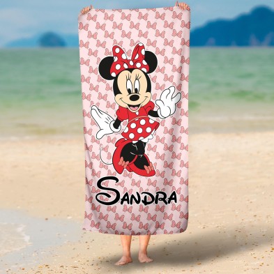 Toalla personalizada rectangular - MINNIE ROJA