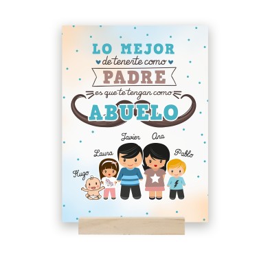 Placa metacrilato LO MEJOR DE TENERTE - ABUELO Y NIÑOS