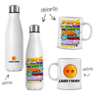 Botella + Taza personalizada - GOKU