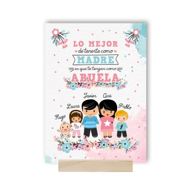 Placa metacrilato LO MEJOR DE TENERTE - ABUELA Y NIÑOS