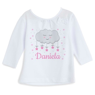 Camiseta personalizada nube rosa