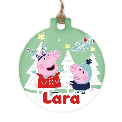 Bola de navidad METACRILATO - PEPPA Y GEORGE PIG