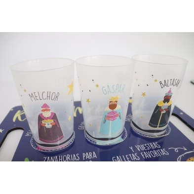 PACK Bandeja+Vasos REYES MAGOS MULTICOLOR