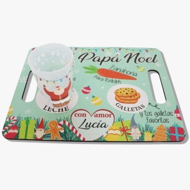 PACK Bandeja+Vaso PAPÁ NOEL MULTICOLOR