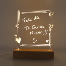 Lámpara LED personalizada madera- PIZARRA MENSAJES