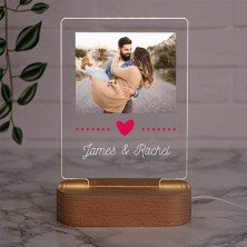 Lámpara LED personalizada con FOTO A COLOR - CORAZÓN ROJO